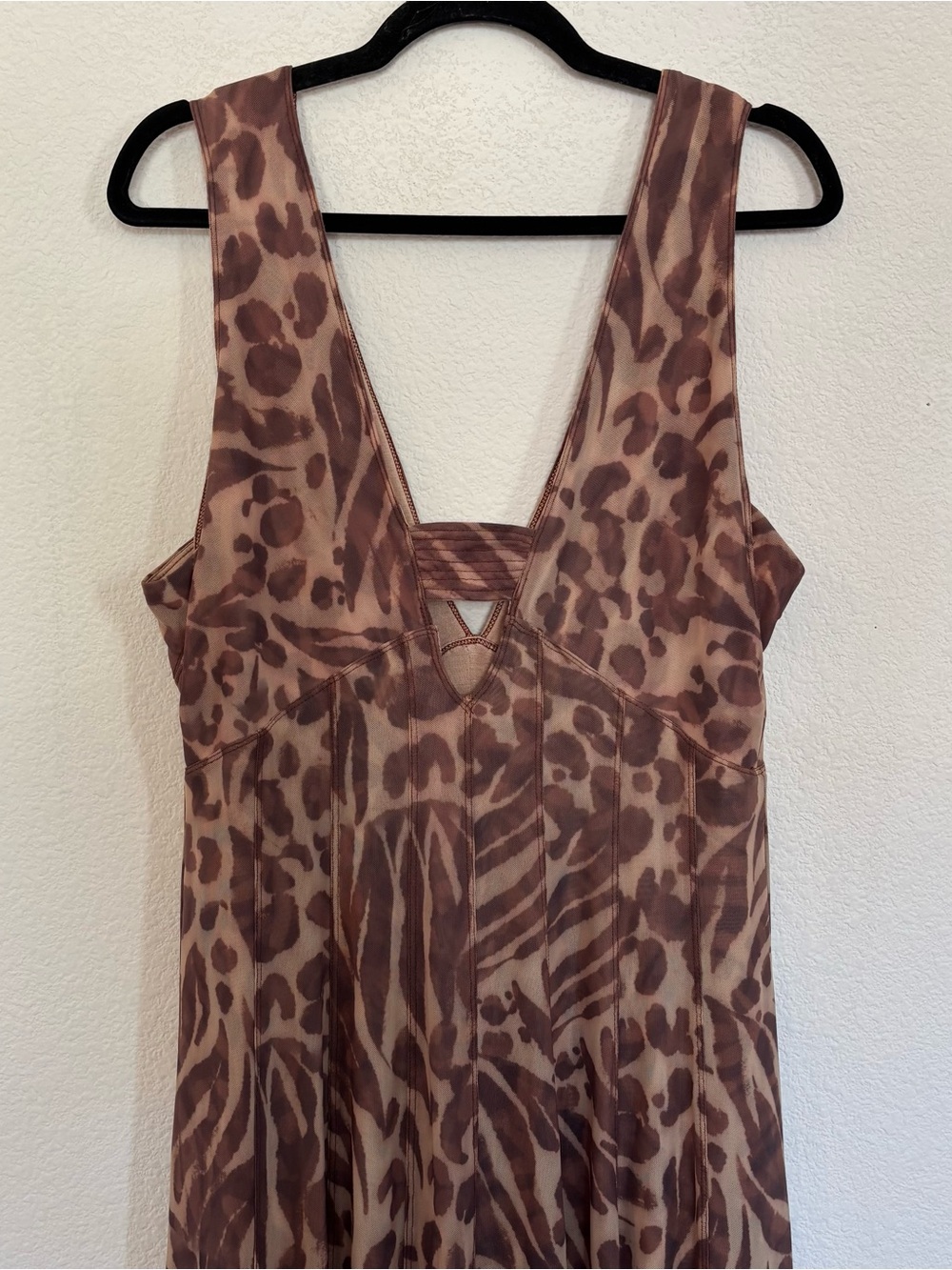 Pilcro Anthropologie Seamed V Neck Mesh Dress - Picture 8 of 10